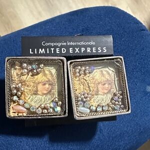 Vintage Angel Earrings with Pearls